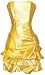 Strapless Satin Bubble Dress Prom Formal Holiday Party Cocktail Gown Bridesmaid, 3X, yellow