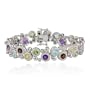 Sterling Silver Multi-Gemstone Circle Design Bracelet, 7.25"