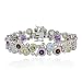 Search : Sterling Silver Multi-Gemstone Circle Design Bracelet, 7.25"