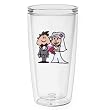 Wedding Couple 16 oz Insulated Beverage Tumbler, Clear