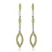 18k Two Tone Gold White and Yellow Marquise Drop Diamond Earrings (HI, SI, 0.90 carat)