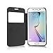 Galaxy S6 Edge Case, Pasonomi® [Smart Window View] Samsung Galaxy S6 Edge Folio Wallet Case - Slim Flip Leather Case for Samsung Galaxy S6 Edge Smartphone (Black)