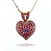 Amaro Necklace - Heart Amulet in Copper, Fuchsia and Rose Tones #01858 AMK ONK