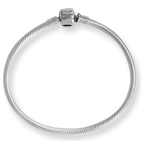 7.5 inch Artisan Snake Bracelet in Sterling Silver for Reflections, Expression, Kera, Pandora and SilveRado Charms