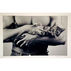 Shirtless Man Holding Cat~ Poster