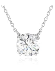 Sterling Silver Swarovski Zirconia 2 ct Round Solitaire Pendant