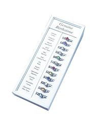 14K White Gold Birthstone Ring Set BTSET13