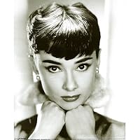Audrey Hepburn Movie (Head on Hands, BandW) Poster Print