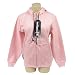 Hoodie Buddie Built-In MP3 Headphone Buds Zip Up Pink Sweatshirt Jacket (Large)