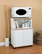 New Microwave Cart in White and Oak Finish By Mylex Furniture