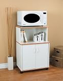 New Microwave Cart in White and Oak Finish By Mylex Furniture