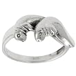 Sterling Silver Nautical Double Manatee Ring .925 Stamp Hypoallergenic, sizes 5, 6, 7, 8, 9