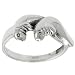 Sterling Silver Nautical Double Manatee Ring .925 Stamp Hypoallergenic, sizes 5, 6, 7, 8, 9