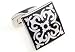 Old English Square Enamel Straight Post Cufflinks Cuff Links