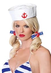 Shipmate Hair Bows Holiday Costume Party Accessory With Anchor Charm (Blue/Red;One Size)