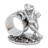 FROG WITH DRUM NAPKIN RING - SILVER PLATED MR. FROG WITH DRUM NAPKIN RING
