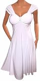 FUNFASH WHITE SLIMMING EMPIRE WAIST COCKTAIL CRUISE DRESS NEW Plus Size Made in USA
