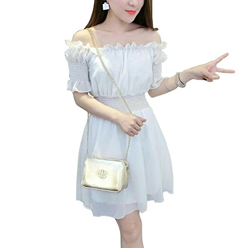 (ノーブランド品) ワンピ ワンピース オフショルダー オフショル オフショルワンピ レディース シフォンワンピ シフォン フリル パーティーワンピ フォーマル