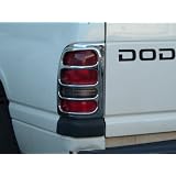 331SD Dodge Ram 1994 - 2001 Truck Chrome ABS Tail Light Insert Accent (D Style) by TFP