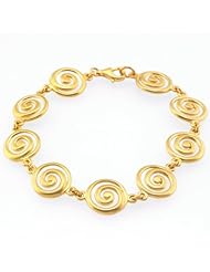 24K Gold-Plated Sterling Spiral Link Bracelet -7.5 Inches