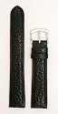 Men's Genuine Italian Leather Watchband - Color Black Size: 18mm Watch Strap