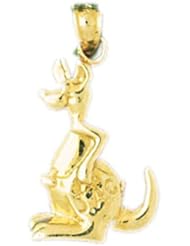 Dazzlers Solid 14k Gold Kangaroo Charm Pendant Available in three colors from jewelsberry (weights: 1.8 grams only)