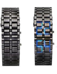 Womens LED Digital Bracelet Watch - Black Stainless Steel