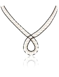 Black Leather Cord 7-7.5mm Potato Freshwater Cultured Pearl Necklace, 17.5"