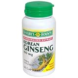 Nature's Bounty  Korean Ginseng, 100 mg, Standardized Extract, 60 Capsules (Pack of 3)
