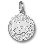Kansas State University Sm Powercat Disk Pendant (Silver)