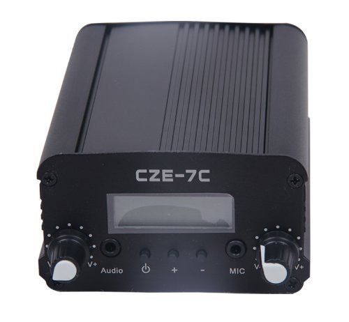Signstek 7W 7C FM Transmitter Mini Radio Stereo Station PLL LCD with Antenna *Fashion Black*