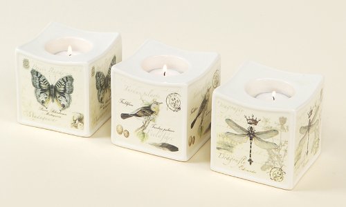 6 Chic Botanical Bird Candle Holders