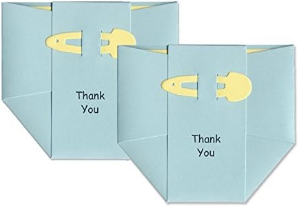 Baby Thank-you Cards - Baby Boy - Blue Diapers with Yellow Pins