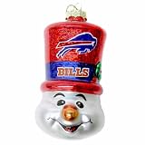 NFL Buffalo Bills Blown Glass Top Hat Snowman Ornament