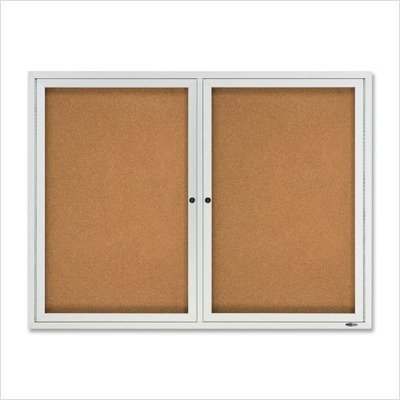 Quartet Enclosed Cork Outdoor Bulletin Board 4 x 3 Feet Aluminum Frame
