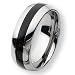 Polished Tungsten Carbide Ring with Black Enamel (8.0 mm) - Sizes 7-13