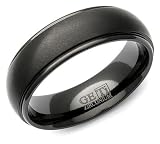 Geti Mens Ring 7mm Black Zirconium Wedding Ring Ge 4005bmatt Size N