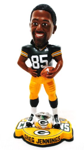 NEW ITEM!! Greg Jennings #85 Green Bay Packers Nfl official Super bowl XLV Champions collectible limited Edition ring base Bobble head