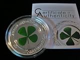 2013 Palau 1oz 999 Silver Four Leaf Clover Coin (Real 4-leaf Clover in coin) w/COA : image