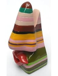 Picasso Art Style Lip Nose Eyeglasses Holder - Stripes by 