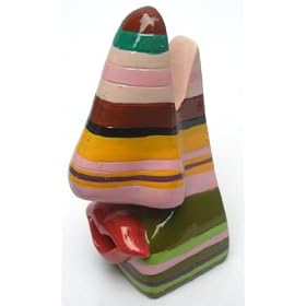 Click here to buy Picasso Art Style Lip Nose Eyeglasses Holder - Stripes.