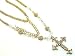 Gorgeous Clear/Ice Crystal Cross Beaded Necklace Gold Tone