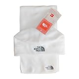 2 PIECE SET IN GIFT BOX: The North Face Thermal Polar Fleece Scarf & Winter Toque / Beanie Hat - WHITE - Large