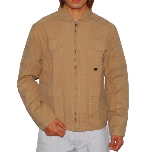 Mens Khaki Casual Cargo Style Jacket Coat (Size:L)