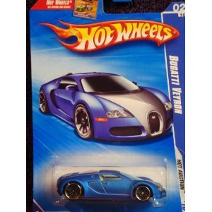 Hot Wheels 2010-160 Blue Bugatti Veyron Hot Auction 1:64 Scale images