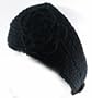 100% Handmade Thin Knit Flower Headband best for Ponytail Styling, Black