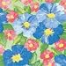 Deluxe Flannel Backed Vinyl 54 Inch x 15 Yds -Blue & Rose Floral