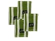 Cotton Dish Cloths (Bamboo Green with White Rugby Stripe, 4-Pack)