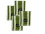 Cotton Dish Cloths (Bamboo Green with White Rugby Stripe, 4-Pack)