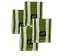 Cotton Dish Cloths (Bamboo Green with White Rugby Stripe, 4-Pack)